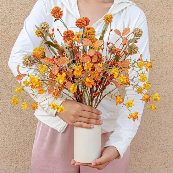 12 Pack Artificial Fall Flowers - 17 Inch {2}