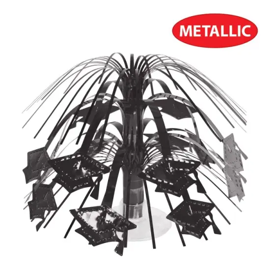 12 Pack Bulk Black Grad Cap Mini Cascade Centerpiece {4}