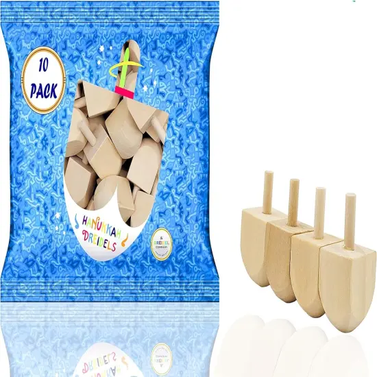 Hanukkah Wood Dreidels, Design Your Own Dreidel, DIY 1.5" Inch Unfinished Natural Wooden Chanukkah Dreidels (30-Pack) {5}