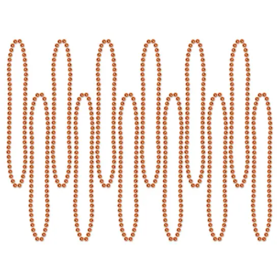 144 Pack Bulk Party Bead Necklaces - Small Round orange {1}