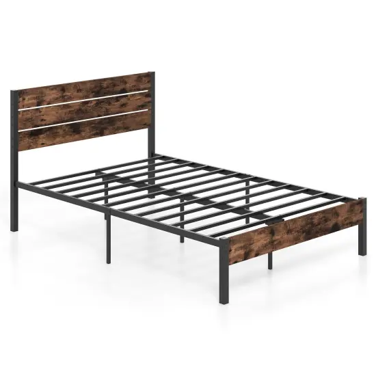 Platform Bed Frame with High Headboard and Mute Bar Perfect for Dorms or Kids {3}