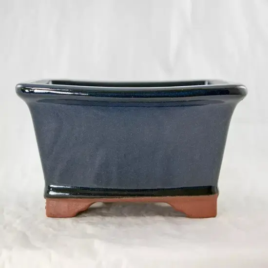 Rectangular Dark Blue Cactsu & Succulent, Bonsai Pot + Mesh - 8"x 6.25"x 3" {3}