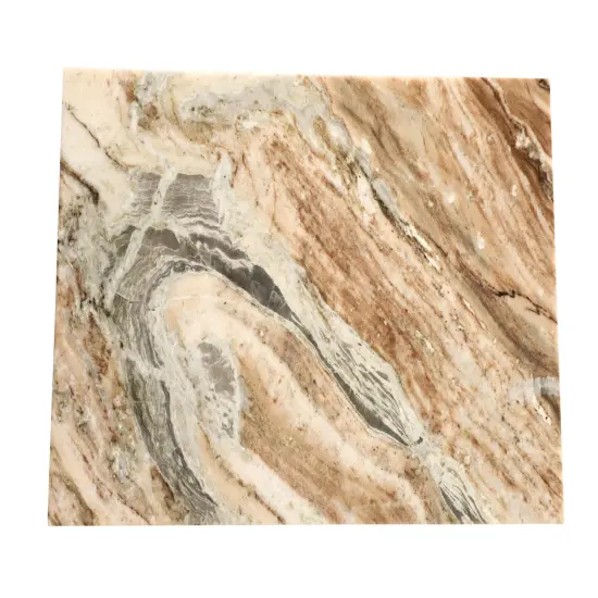 Brown Marble "C" Table With Golden Metal Frame-24" Height {5}