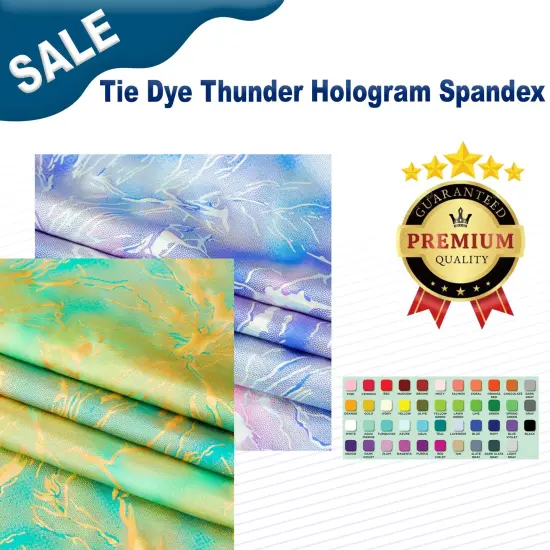 Tie Dye Thunder Hologram Spandex Fabric Purple H Pink S {2}