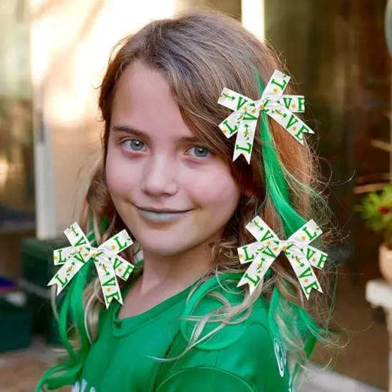 9 Rolls 27 Yards 3/8" St. Patrick's Day Ribbon Green Ribbons for St. Patrick's Day Decor, Gnome Shamrock Grosgrain Ribbon for St. Patrick's Day Parade Gift Wrapping Bows Crafting Supplies {4}