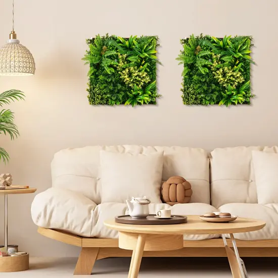20" x 20" 3D Hanging Greenery Hedge with 11 Types of Mixed Faux Plants for Indoor Outdoor  {6}