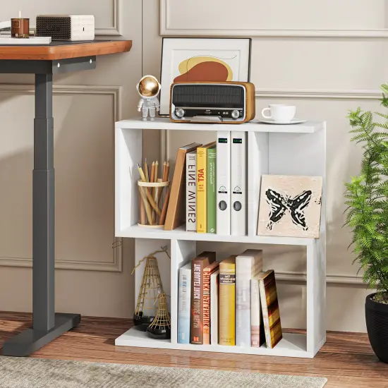 3-Tier Freestanding Display Bookshelf with Open Storage Space Ideal for Entryways or Living Rooms White {2}