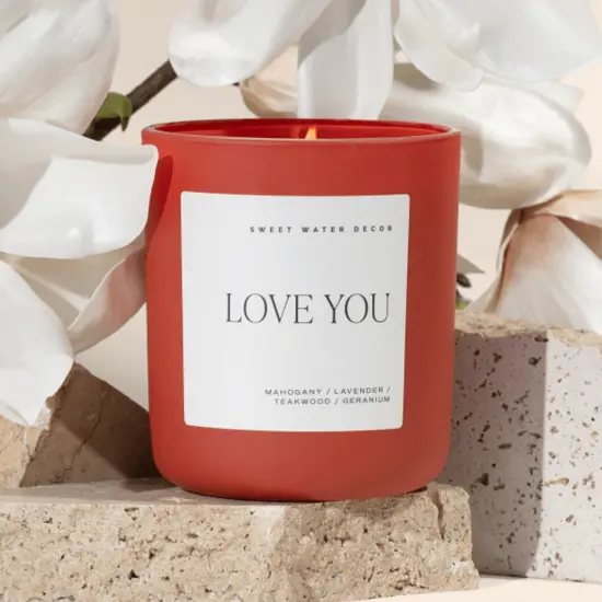 Love You Soy Candle - Red Matte Jar - 15 oz {3}