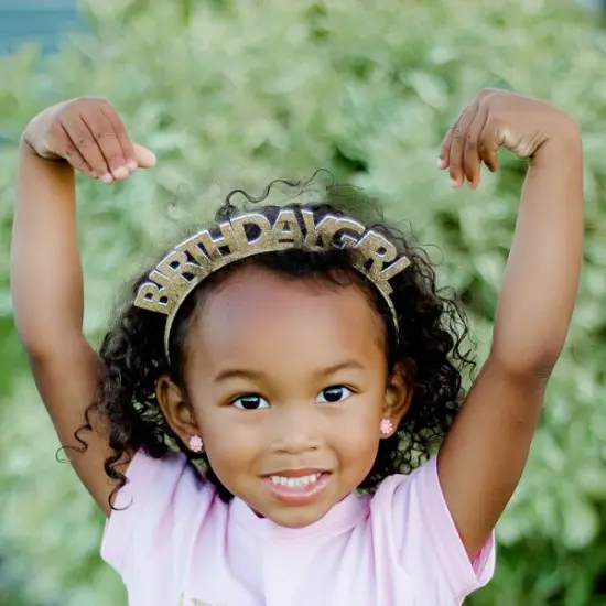 Gold Birthday Girl Headband - Kids Birthday Headband {2}