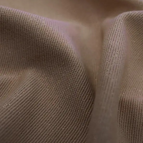 1 Yard Glimmer Nylon Spandex Lurex Fabric 36" x 60" Nude/Gold {2}