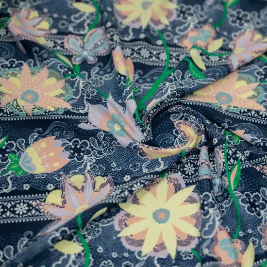 1 Yard Chantilly Floral Lace Printed Spandex Fabric 36" x 58/60" {4}
