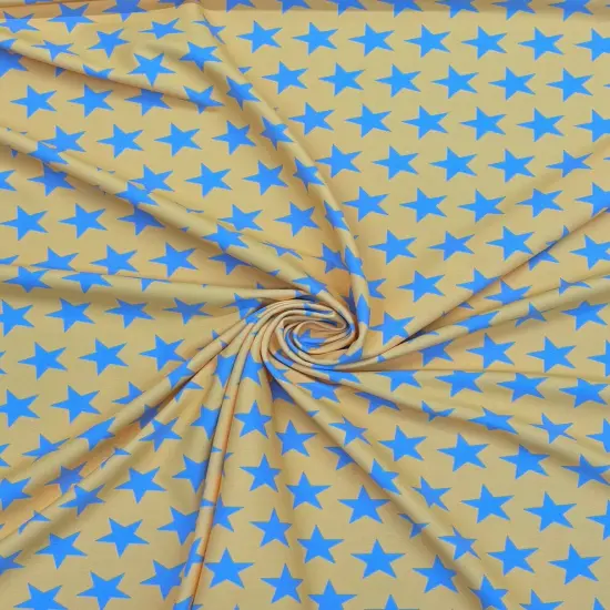 1 Yard Star Print Spandex Fabric Swimwear Dancewear Leggings Activewear 58/60 Inches Wide Lavender +Yellow {5}