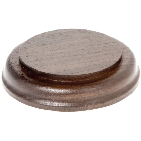 Plymor Solid Walnut Round Wood Display Base with Ogee Edge, 3.75" W x 3.75" D x 0.75" H {2}