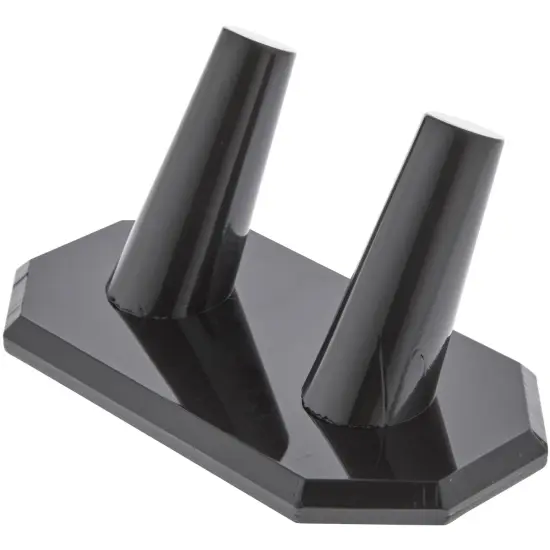 Plymor Black Acrylic Ring Finger Display, Double, 3.75" W x 2.25" D x 1.75" H {2}