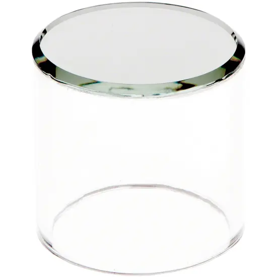 Plymor Clear Acrylic Cylinder Display Riser with Mirror Top, 2" H x 2" D {2}