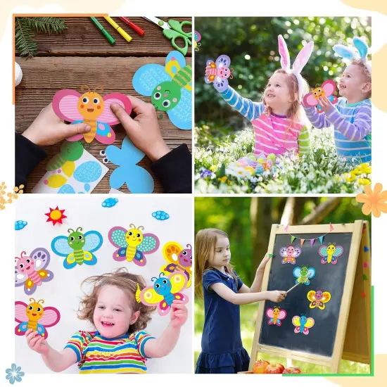 24 Set Butterfly Crafts for Kids Butterfly Paper Craft Kit with Eyes Make Your Own Spring Summer Crafts {2}