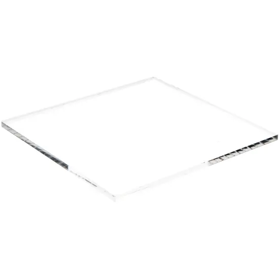 Plymor Clear Acrylic Square Polished Edge Display Base, 7" W x 7" D x 0.25" H {2}