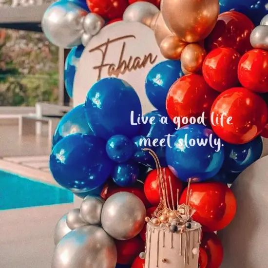 Blue Red White Balloons Arch Garland Kit, 147 Pcs Royal Blue Red White Confetti Blue Red Balloon for Graduation Birthday Party Decorations {2}