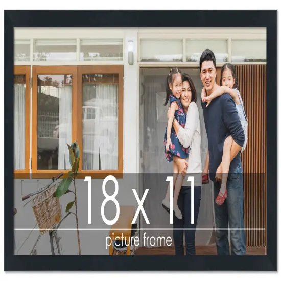 Slim Profile Black Picture Frame - UV Acrylic, Backing Board, Hanging Hardware Included {1}