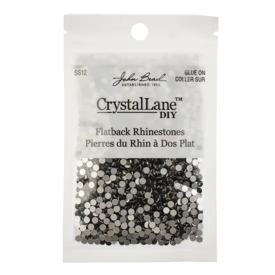 Crystal Lane DIY SS12 Glass Flatback Rhinestones, 2880pcs Black Diamond {3}