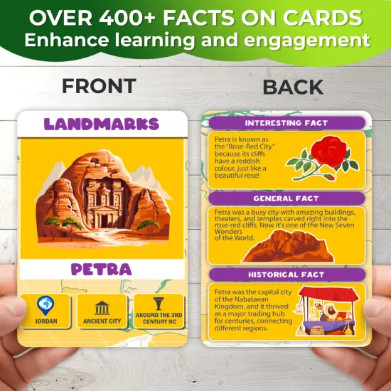 QUOKKA World Map Puzzles for Kids Ages 4-6 - 70 Pcs Floor Puzzles for Kids Ages 4-8 Preschool Activities - Includes 50 Cards with 400+ World Facts - Continent-Shaped Jigsaw Puzzle Gift for Girls Boys {4}