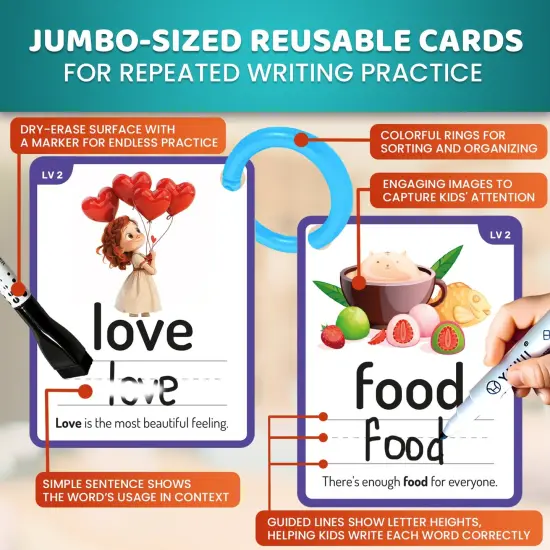 520 Sight Words Flash Cards for Kids | 5 Levels {4}