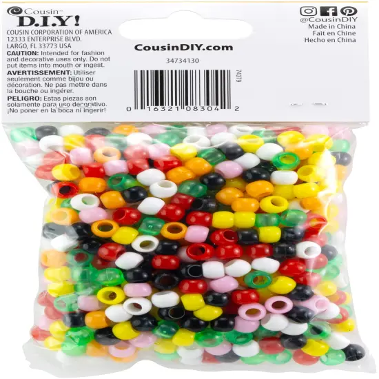 CousinDIY Fun Pack Acrylic Pony Beads 650/Pkg-Assorted Colors {2}