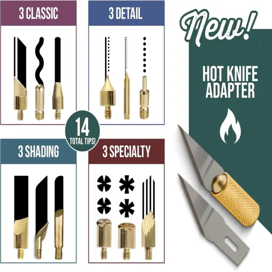 Wood Burning Tool, Wood Burning Kit with Pen, 14 Tool Tips & 2 Hot Knife Tips {2}