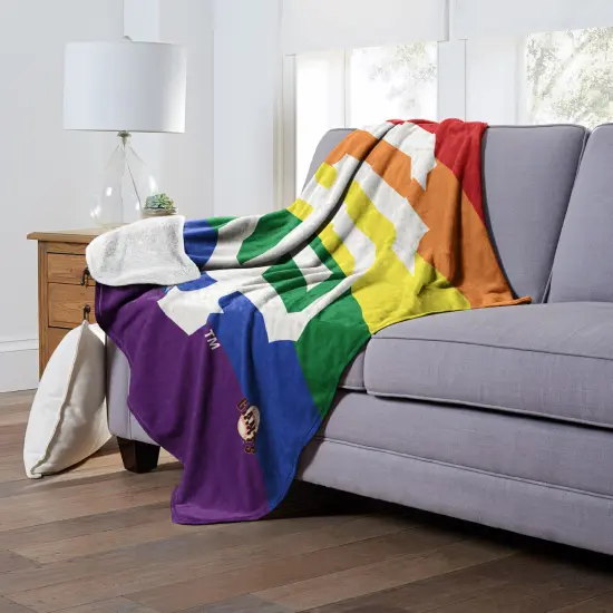 MLB Pride Series Silk Touch Sherpa Throw Blanket 50&times;60 Inches San francisco giants {4}