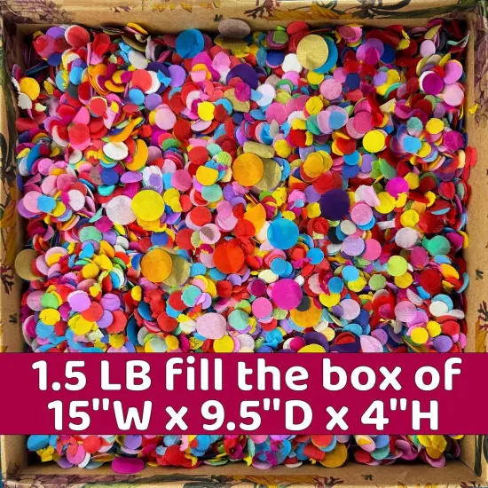 Multicolor Confetti - Mexican Colorful Party Confetti - 1.5 LBs/680 grams - Round Tissue Confetti {4}