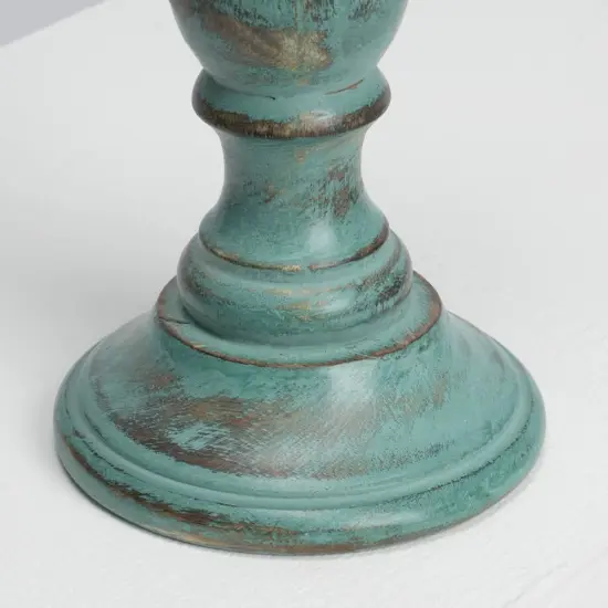 Antique Mango Wood Centerpiece Candle Holder - 4.5" x 12" {4}