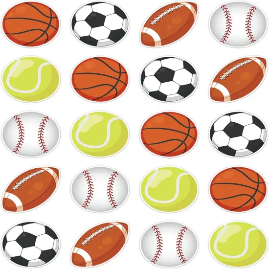 Sport Balls Stickers for Kids, Football Baseball Basketball Soccer Tennis Stickers for Crafts, Sports Stickers for Classroom Teacher Rewards Envelopes Gift Cards Party Supplies {1}
