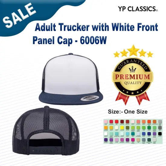 YP Classics&reg; Adult Trucker with White Front Panel Cap KELLY/ WHT/ KLY {2}
