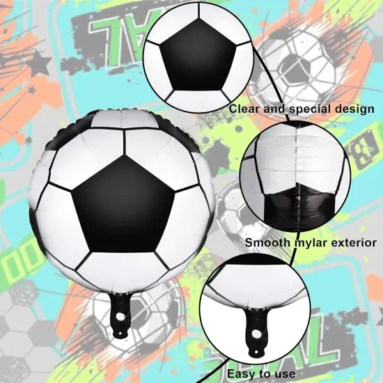 8 pcs 18 inch Soccer Balloons for Party Soccer Birthday Decorations World Cup Foil Mylar Balloons {2}