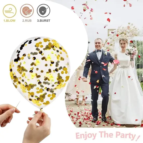 Navy Blue and Gold Balloons, 60pcs 12 Inch Navy Blue Pearl White Balloon Set with Metallic Chrome Gold Confetti Balloon Latex Helium Party Balloons for Boys Men Birthday Wedding Graduation Decorations {2}