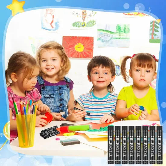 36 Pcs Soft Oil Pastels Bulk Artists Oil Crayons Single Color Creamy Pastels for Art Painting Drawing Blending for Back to School First Day of School Kids Students Artists (Black) {5}