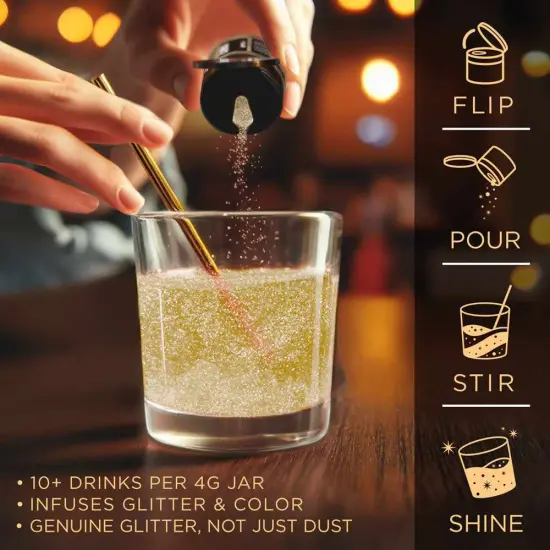 Brew Glitter - Gold Edible Drink Glitter (4g, Mini Spray Pump) for Beer, Cocktails and Beverages {4}