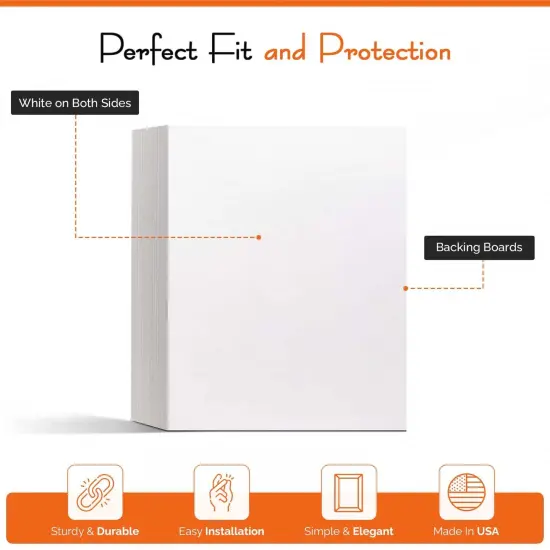 iFrame Pre-Cut White Backing Boards for Pictures, Prints, Frames, Arts | Acid Free White Craft Cardboard Sheets | Backing Boards Only (Pack of 50) {9}
