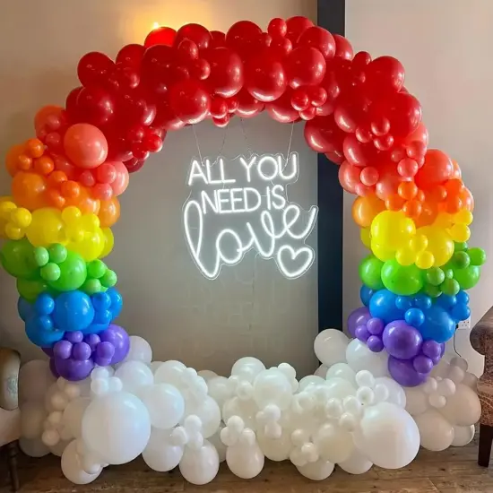 140pcs Rainbow Balloon Arch Kit, Rainbow Balloons of Different Sizes Pack of 18 12 10 5 Inch Party Balloon Kit for Birthday Party or Balloon Arch as Graduation Wedding Baby Shower Party Decorations {4}