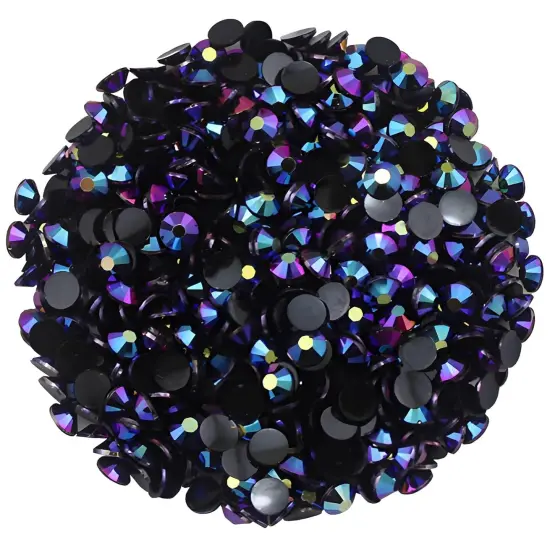 4500 Pcs SS12 3mm AB Flatback Rhinestones for Nails Art Crafts Glitter Round Shine Gems Crystals DIY Clothes Shoes （Black-Bottom Purple Red AB {1}