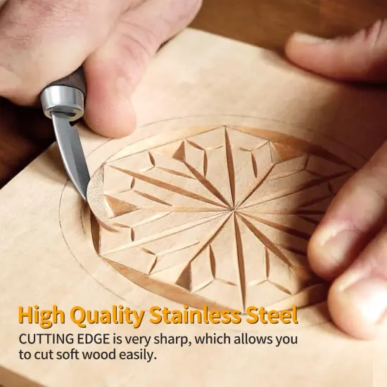 Wood Carving Tools Set - Wood Carving Knife Kit for Beginners, Adults, and Kids, Includes 3 Whittling Knives for DIY Woodworking and Carving Enthusiasts {4}
