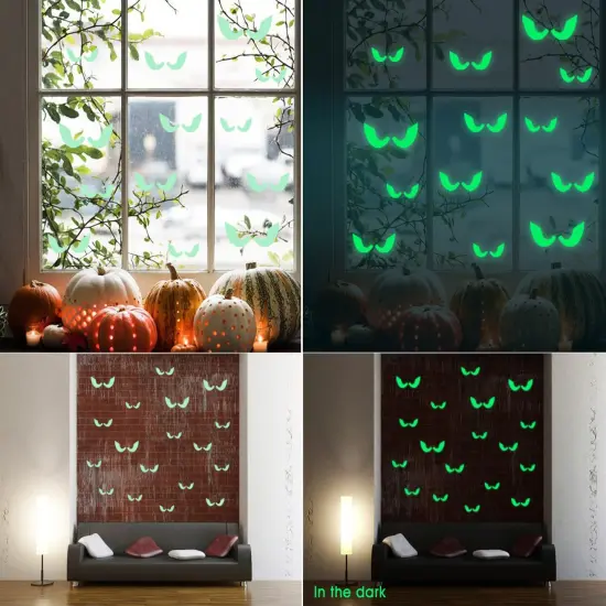 Luminous Sticker, Proboths Creative Removable Luminous Fluorescent Sticker Glow in Dark Decal for Halloween Home Wall Window Decoration Peeping Eyes {4}