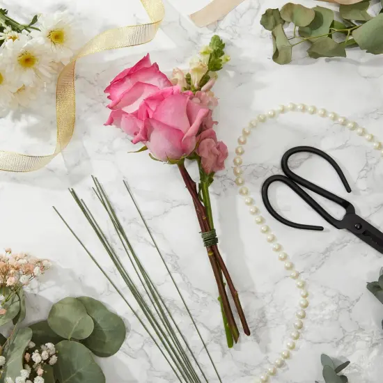 300 Pieces Green 18 Gauge Wire for DIY Crafts, Artificial Flower Arrangements (16 in) {3}