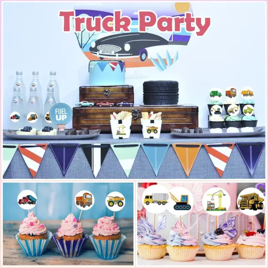 1000 PCS Cartoon Truck Car Stickers Roll for Kids- Round 1.5 Inch 16 Styles Cars Kindergarten Teacher Stickers Kids Birthday Party School Reward Giveaways {3}