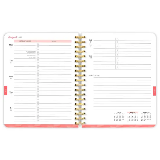 Black Solid | 2026 6 x 7.75 Inch 18 Months Weekly Desk Planner | Foil Stamped Cover | July 2025 - December 2026 {3}