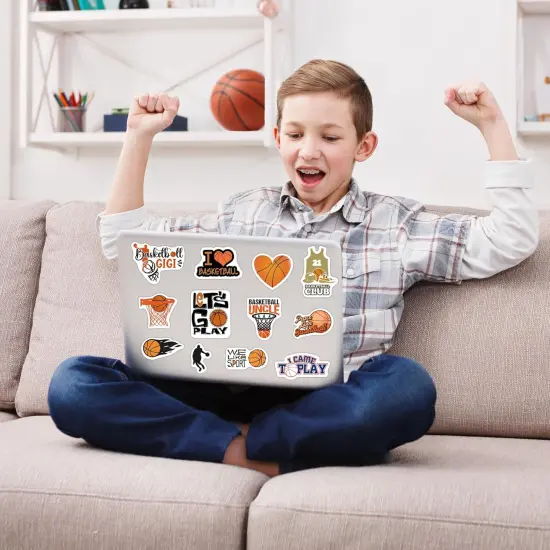 Basketball Water Bottle Stickers for Kids Glow in The Dark, 67 PCS Vinyl Stickers Pack for Laptop Skateboard Phone Case, Cute Colorful Sports Decals for Teens {4}