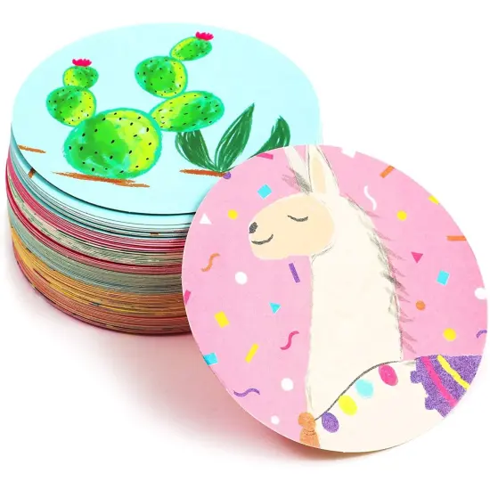 Llama Confetti for Baby Showers, Birthday Parties (10 Designs, 100 Pack, 3 in.) Multicolor {7}