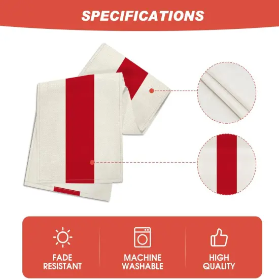 Red Stripes 2025 New Year Christmas Table Runner, Seasonal Winter Holiday Kitchen Dining Table Decoration for Home Party Decor {5}