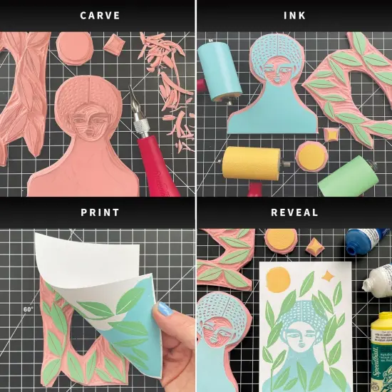 Water-Soluble Block Printing Ink &ndash; Bold Color With Satin Finish AP Certified 2.5 FL OZ, Copper (003516) {4}