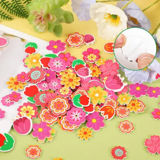 Flower Foam Sticker, 300Pcs Bulk Spring Self-Adhesive Foam Stickers Colorful Mixed Stickers for Kids Party DIY Crafts Favor Decorations Supplies {3}